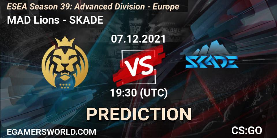 MAD Lions vs SKADE: Betting TIp, Match Prediction. 07.12.2021 at 19:30. Counter-Strike (CS2), ESEA Season 39: Advanced Division - Europe