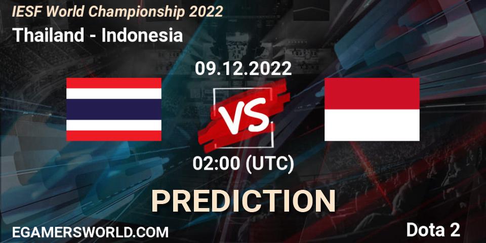 Thailand vs Indonesia: Betting TIp, Match Prediction. 09.12.22. Dota 2, IESF World Championship 2022 