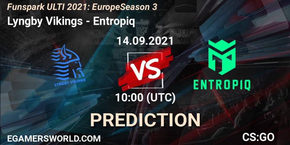 Lyngby Vikings vs Entropiq: Betting TIp, Match Prediction. 14.09.2021 at 10:00. Counter-Strike (CS2), Funspark ULTI 2021: Europe Season 3