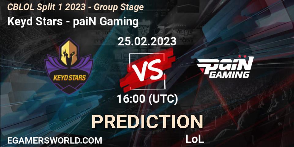 Keyd Stars vs paiN Gaming: Betting TIp, Match Prediction. 25.02.2023 at 16:00. LoL, CBLOL Split 1 2023 - Group Stage