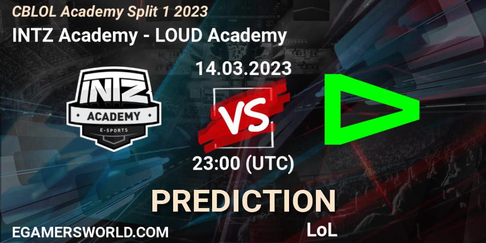 INTZ Academy vs LOUD Academy: Betting TIp, Match Prediction. 14.03.2023 at 23:00. LoL, CBLOL Academy Split 1 2023
