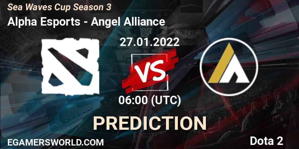 Alpha Esports vs Angel Alliance: Betting TIp, Match Prediction. 27.01.2022 at 06:11. Dota 2, Sea Waves Cup Season 3