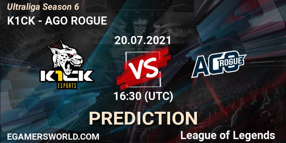K1CK vs AGO ROGUE: Betting TIp, Match Prediction. 20.07.21. LoL, Ultraliga Season 6