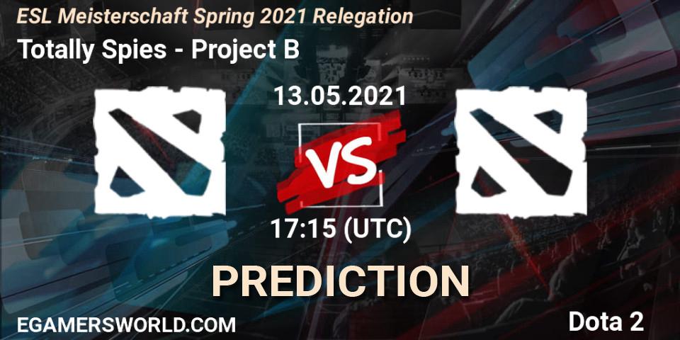 Totally Spies vs Project B: Betting TIp, Match Prediction. 13.05.21. Dota 2, ESL Meisterschaft Spring 2021 Relegation