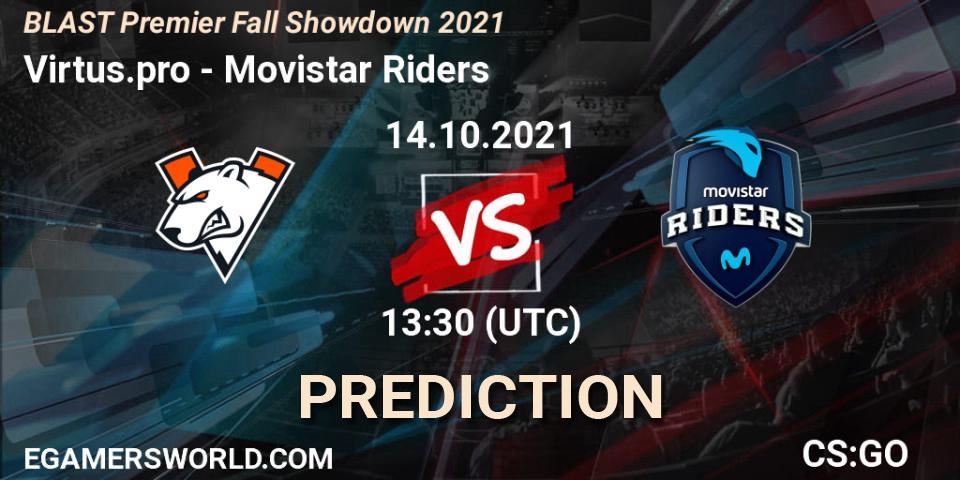 Virtus.pro vs Movistar Riders: Betting TIp, Match Prediction. 14.10.21. CS2 (CS:GO), BLAST Premier Fall Showdown 2021