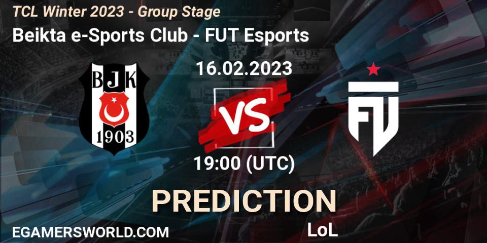 Beşiktaş e-Sports vs FUT Esports: Betting TIp, Match Prediction. 02.03.2023 at 19:00. LoL, TCL Winter 2023 - Group Stage