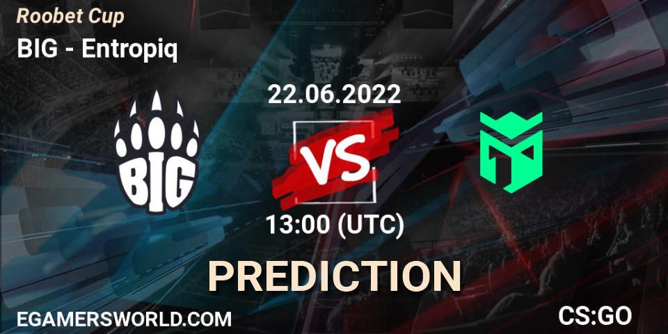 BIG vs Entropiq: Betting TIp, Match Prediction. 22.06.2022 at 13:00. Counter-Strike (CS2), Roobet Cup