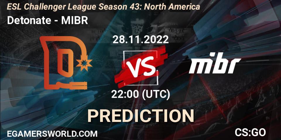 Detonate vs MIBR: Betting TIp, Match Prediction. 28.11.22. CS2 (CS:GO), ESL Challenger League Season 43: North America