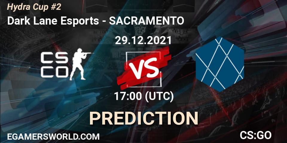 Dark Lane Esports vs SACRAMENTO: Betting TIp, Match Prediction. 29.12.2021 at 17:00. Counter-Strike (CS2), Hydra Cup #2
