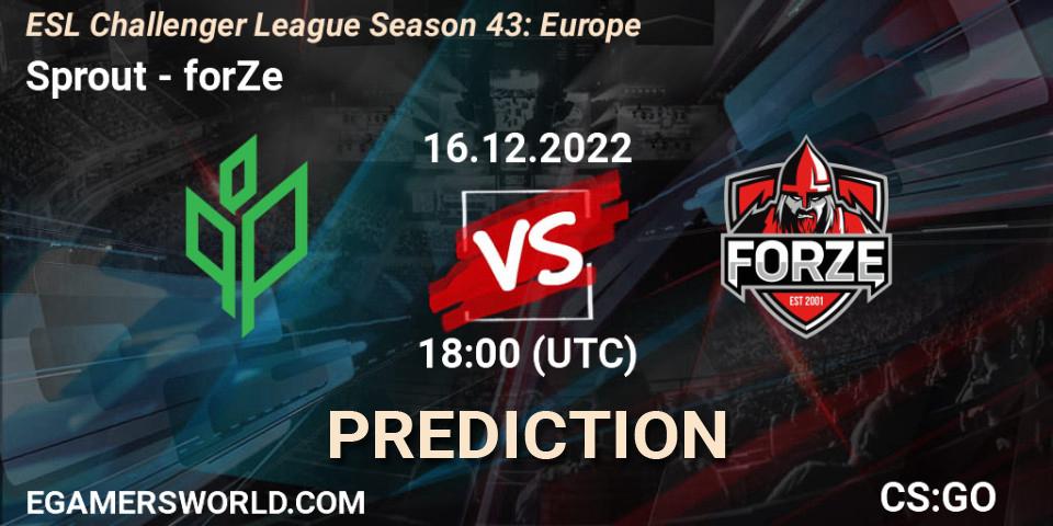 Sprout vs forZe: Betting TIp, Match Prediction. 16.12.22. CS2 (CS:GO), ESL Challenger League Season 43: Europe