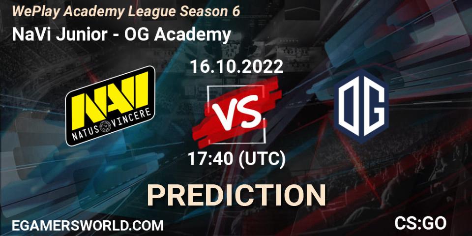 NaVi Junior vs OG Academy: Betting TIp, Match Prediction. 28.10.22. CS2 (CS:GO), WePlay Academy League Season 6
