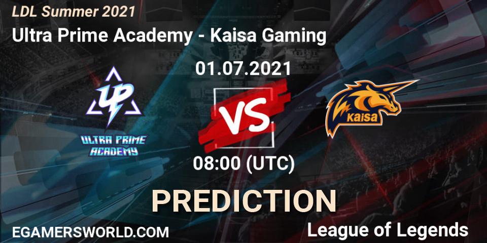 Ultra Prime Academy vs Kaisa Gaming: Betting TIp, Match Prediction. 01.07.2021 at 10:00. LoL, LDL Summer 2021