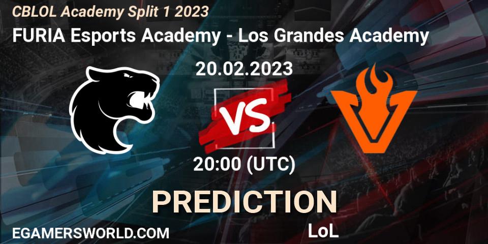 FURIA Esports Academy vs Los Grandes Academy: Betting TIp, Match Prediction. 20.02.2023 at 20:00. LoL, CBLOL Academy Split 1 2023