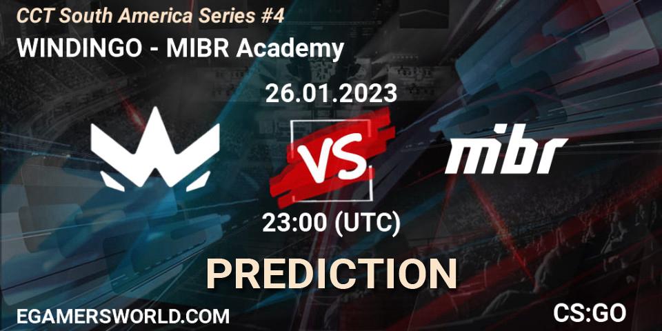 WINDINGO vs MIBR Academy: Betting TIp, Match Prediction. 26.01.2023 at 23:00. Counter-Strike (CS2), CCT South America Series #4