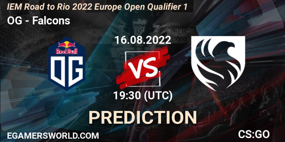OG vs Falcons: Betting TIp, Match Prediction. 16.08.22. CS2 (CS:GO), IEM Road to Rio 2022 Europe Open Qualifier 1