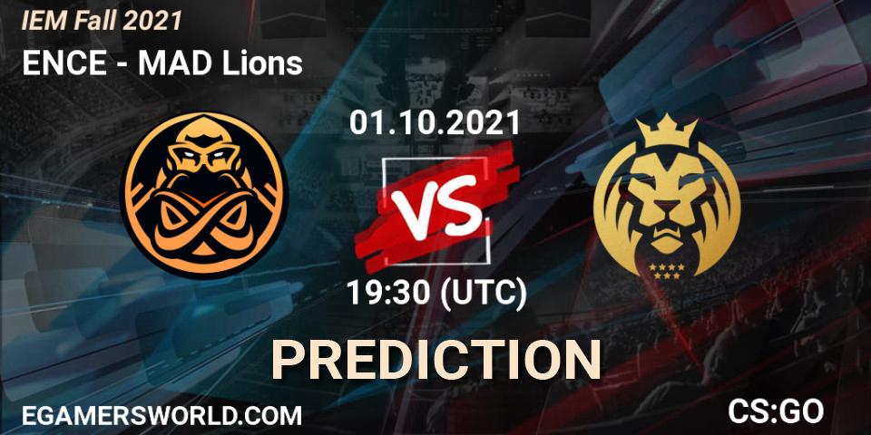 ENCE vs MAD Lions: Betting TIp, Match Prediction. 01.10.21. CS2 (CS:GO), IEM Fall 2021: Europe RMR