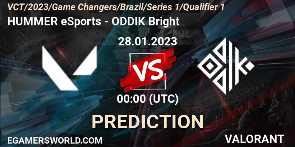 HUMMER Esports vs ODDIK Bright: Betting TIp, Match Prediction. 28.01.23. VALORANT, VCT 2023: Game Changers Brazil Series 1 - Qualifier 1