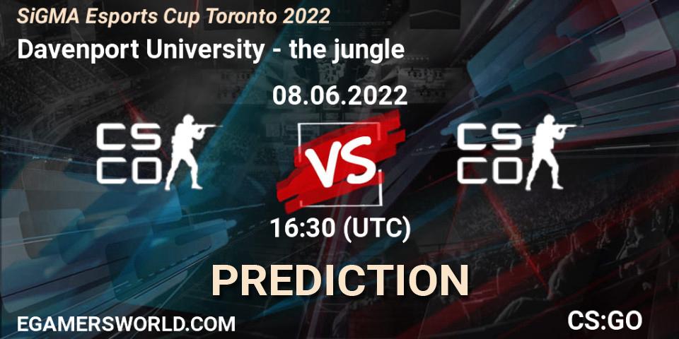 Davenport University vs the jungle: Betting TIp, Match Prediction. 08.06.2022 at 16:30. Counter-Strike (CS2), SiGMA Esports Cup Toronto 2022