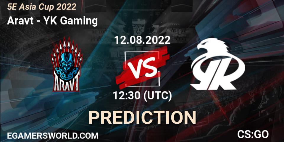 Aravt vs YK Gaming: Betting TIp, Match Prediction. 12.08.2022 at 12:30. Counter-Strike (CS2), 5E Asia Cup 2022