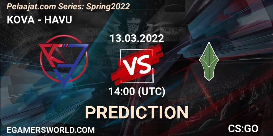 KOVA vs HAVU: Betting TIp, Match Prediction. 13.03.22. CS2 (CS:GO), Pelaajat.com Series: Spring 2022