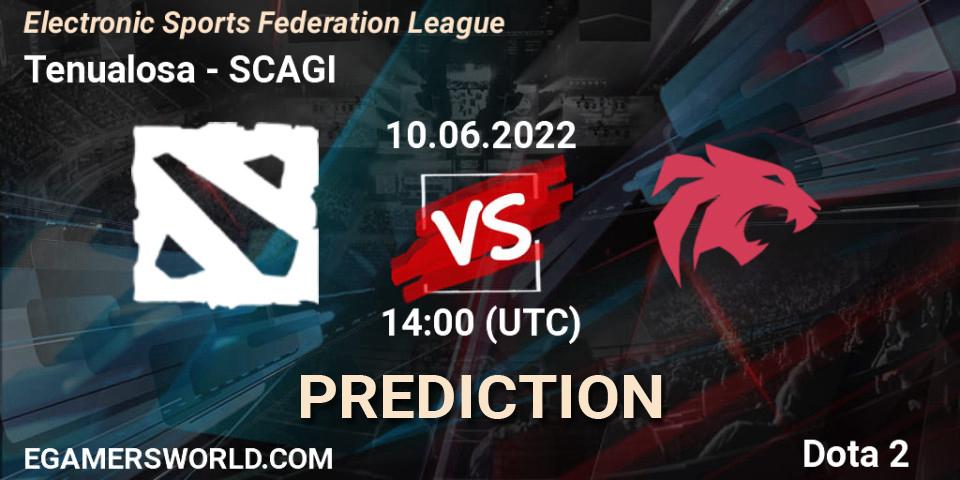 Tenualosa vs SCAGI: Betting TIp, Match Prediction. 10.06.2022 at 14:12. Dota 2, Electronic Sports Federation League