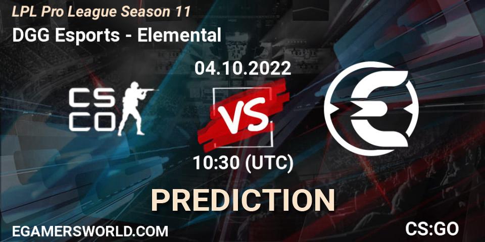DGG Esports vs Elemental: Betting TIp, Match Prediction. 04.10.22. CS2 (CS:GO), LPL Pro League 2022 Season 2