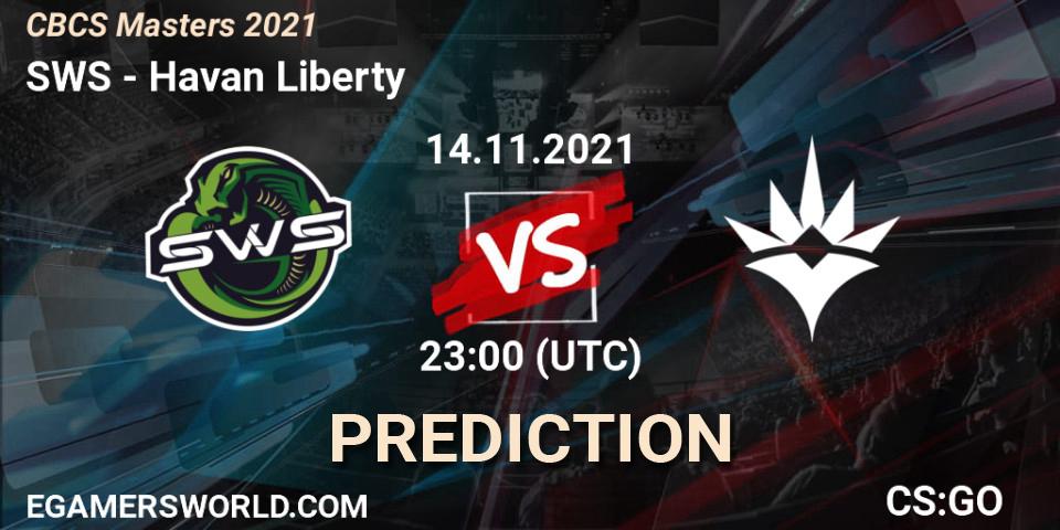 SWS vs Havan Liberty: Betting TIp, Match Prediction. 14.11.2021 at 22:35. Counter-Strike (CS2), CBCS Masters 2021