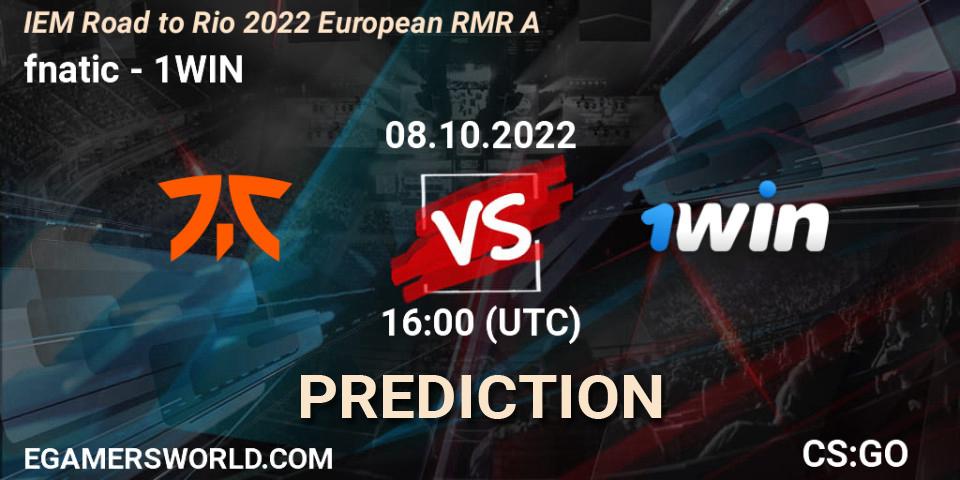 fnatic vs 1WIN: Betting TIp, Match Prediction. 08.10.2022 at 16:00. Counter-Strike (CS2), IEM Road to Rio 2022 European RMR A