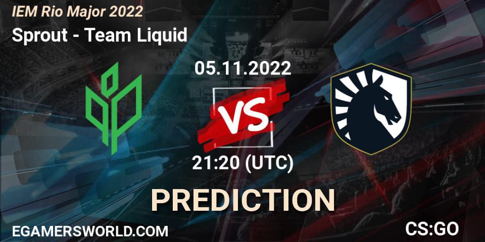 Sprout vs Team Liquid: Betting TIp, Match Prediction. 05.11.2022 at 21:35. Counter-Strike (CS2), IEM Rio Major 2022