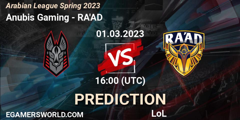 Anubis Gaming vs RA'AD: Betting TIp, Match Prediction. 08.02.23. LoL, Arabian League Spring 2023