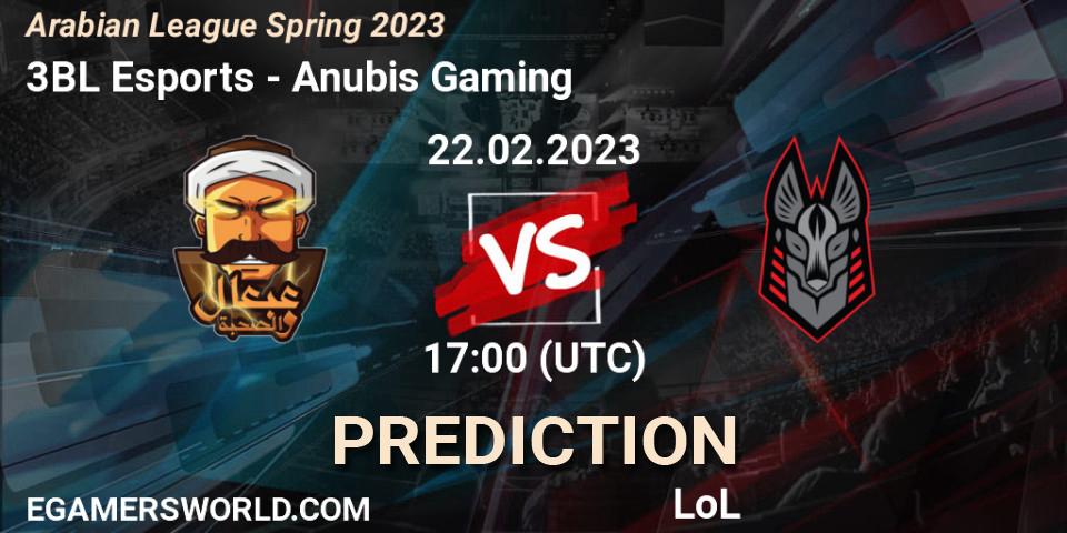 3BL Esports vs Anubis Gaming: Betting TIp, Match Prediction. 22.02.23. LoL, Arabian League Spring 2023