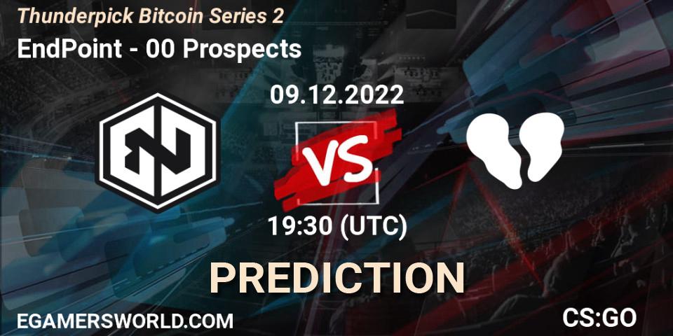 EndPoint vs 00 Prospects: Betting TIp, Match Prediction. 09.12.2022 at 19:30. Counter-Strike (CS2), Thunderpick Bitcoin Series 2