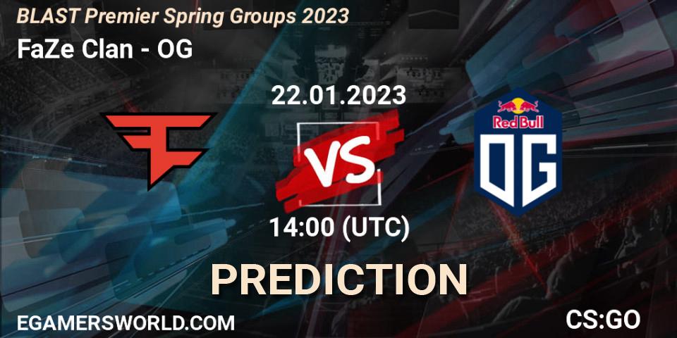 FaZe Clan vs OG: Betting TIp, Match Prediction. 22.01.2023 at 14:00. Counter-Strike (CS2), BLAST Premier Spring Groups 2023