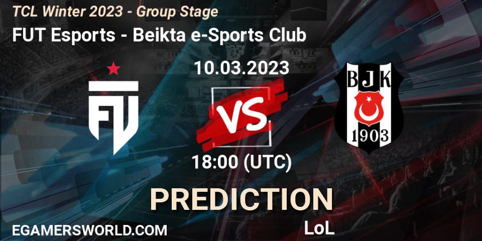 FUT Esports vs Beşiktaş e-Sports Club: Betting TIp, Match Prediction. 17.03.2023 at 18:00. LoL, TCL Winter 2023 - Group Stage
