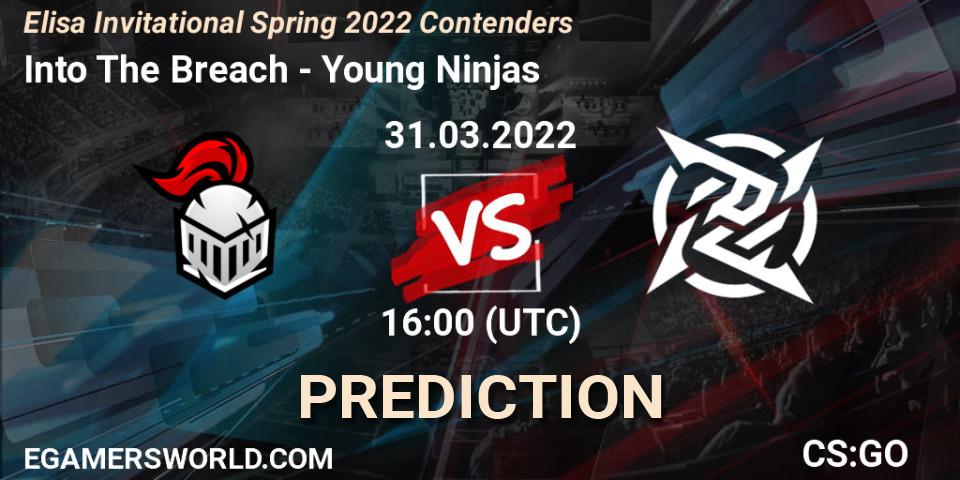 Into The Breach vs Young Ninjas: Betting TIp, Match Prediction. 31.03.2022 at 15:15. Counter-Strike (CS2), Elisa Invitational Spring 2022 Contenders