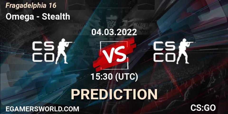 Omega vs Stealth: Betting TIp, Match Prediction. 04.03.2022 at 15:50. Counter-Strike (CS2), Fragadelphia 16