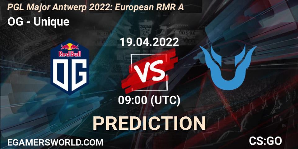 OG vs Unique: Betting TIp, Match Prediction. 19.04.22. CS2 (CS:GO), PGL Major Antwerp 2022: European RMR A