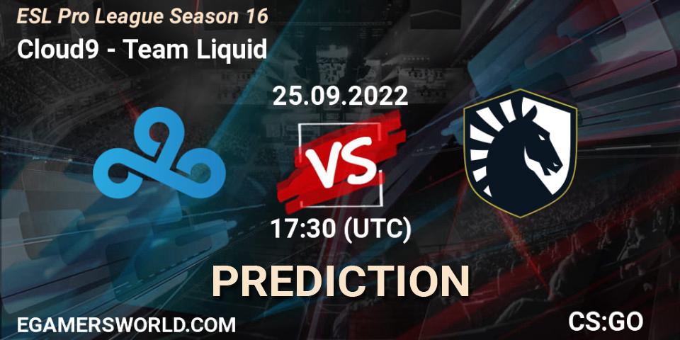Cloud9 vs Team Liquid: Betting TIp, Match Prediction. 25.09.22. CS2 (CS:GO), ESL Pro League Season 16