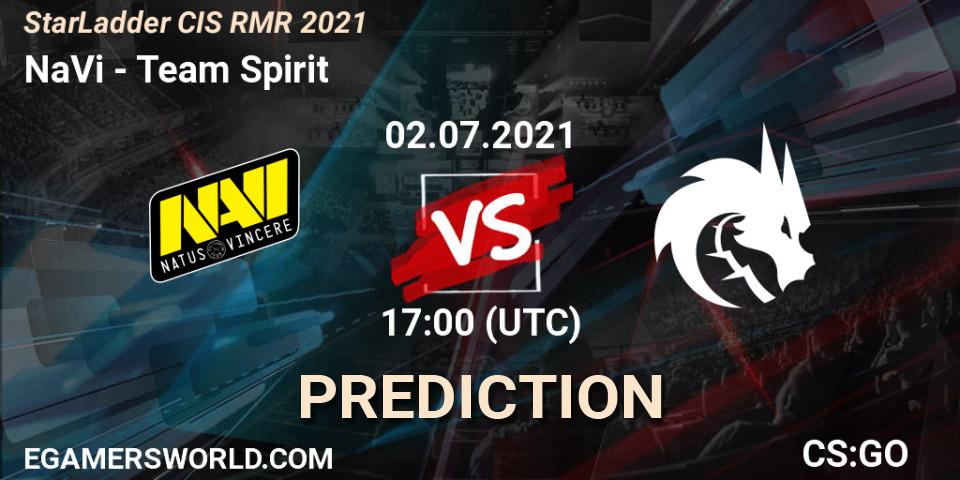 NaVi vs Team Spirit: Betting TIp, Match Prediction. 02.07.2021 at 17:00. Counter-Strike (CS2), StarLadder CIS RMR 2021