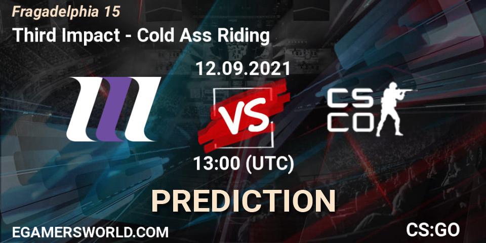 Third Impact vs Cold Ass Riding: Betting TIp, Match Prediction. 12.09.2021 at 16:30. Counter-Strike (CS2), Fragadelphia 15