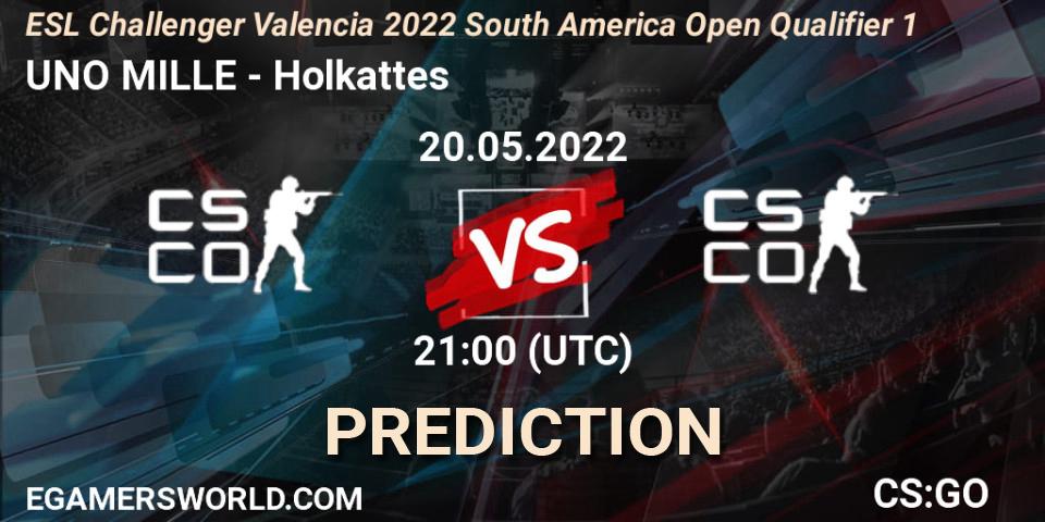 UNO MILLE vs Holkattes: Betting TIp, Match Prediction. 20.05.2022 at 21:00. Counter-Strike (CS2), ESL Challenger Valencia 2022 South America Open Qualifier 1