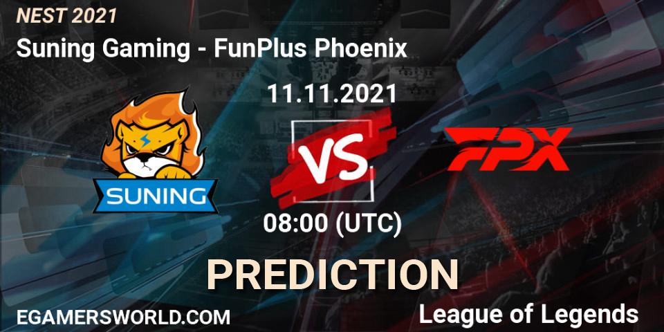 Suning Gaming vs FunPlus Phoenix: Betting TIp, Match Prediction. 11.11.21. LoL, NEST 2021