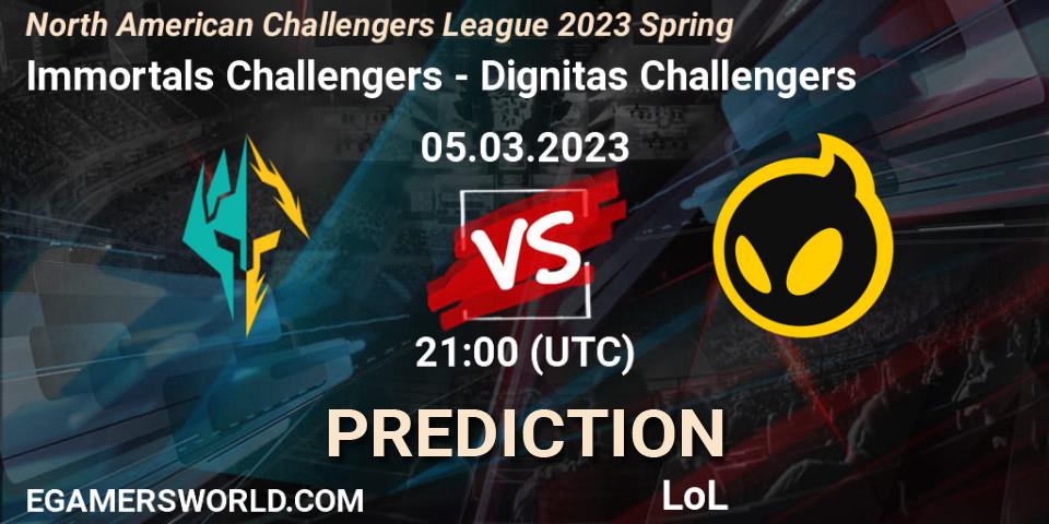 Immortals Challengers vs Dignitas Challengers: Betting TIp, Match Prediction. 05.03.23. LoL, NACL 2023 Spring - Group Stage