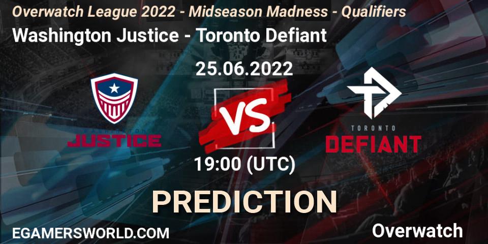 Washington Justice vs Toronto Defiant: Betting TIp, Match Prediction. 25.06.22. Overwatch, Overwatch League 2022 - Midseason Madness - Qualifiers