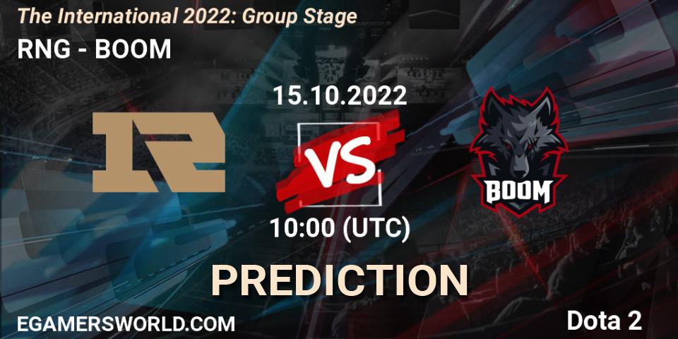 RNG vs BOOM: Betting TIp, Match Prediction. 15.10.22. Dota 2, The International 2022: Group Stage