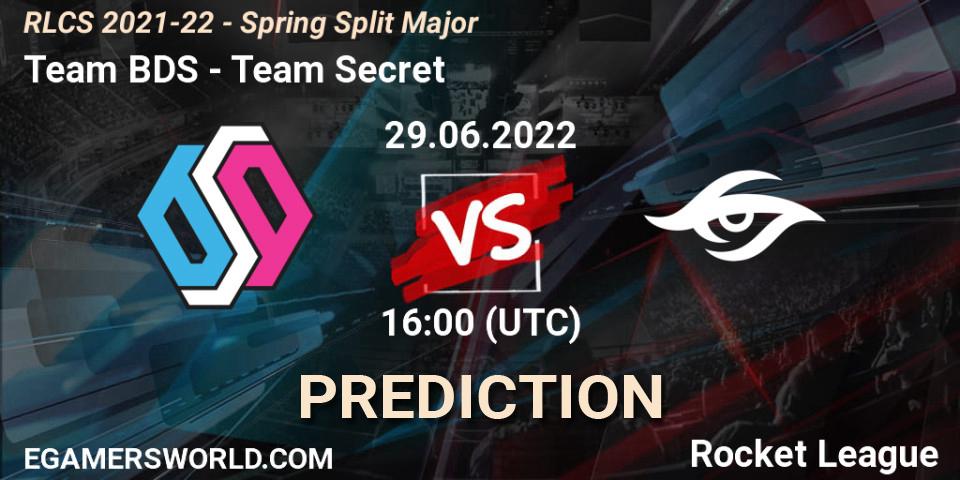 Team BDS vs Team Secret: Betting TIp, Match Prediction. 29.06.2022 at 16:00. Rocket League, RLCS 2021-22 - Spring Split Major