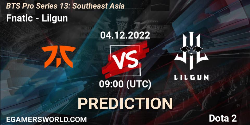 Fnatic vs Lilgun: Betting TIp, Match Prediction. 27.11.22. Dota 2, BTS Pro Series 13: Southeast Asia
