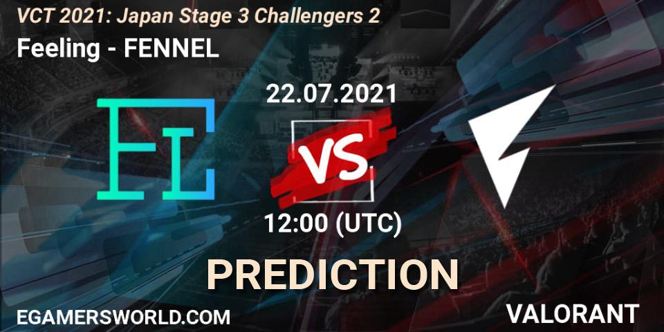 Feeling vs FENNEL: Betting TIp, Match Prediction. 22.07.2021 at 12:00. VALORANT, VCT 2021: Japan Stage 3 Challengers 2