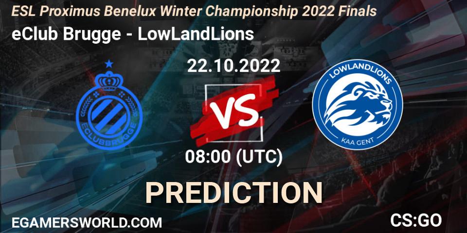 eClub Brugge vs LowLandLions: Betting TIp, Match Prediction. 22.10.2022 at 08:00. Counter-Strike (CS2), ESL Proximus Benelux Winter Championship 2022 Finals