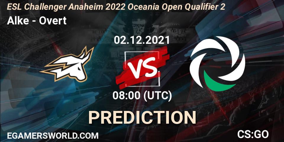 Alke vs Overt: Betting TIp, Match Prediction. 02.12.21. CS2 (CS:GO), ESL Challenger Anaheim 2022 Oceania Open Qualifier 2